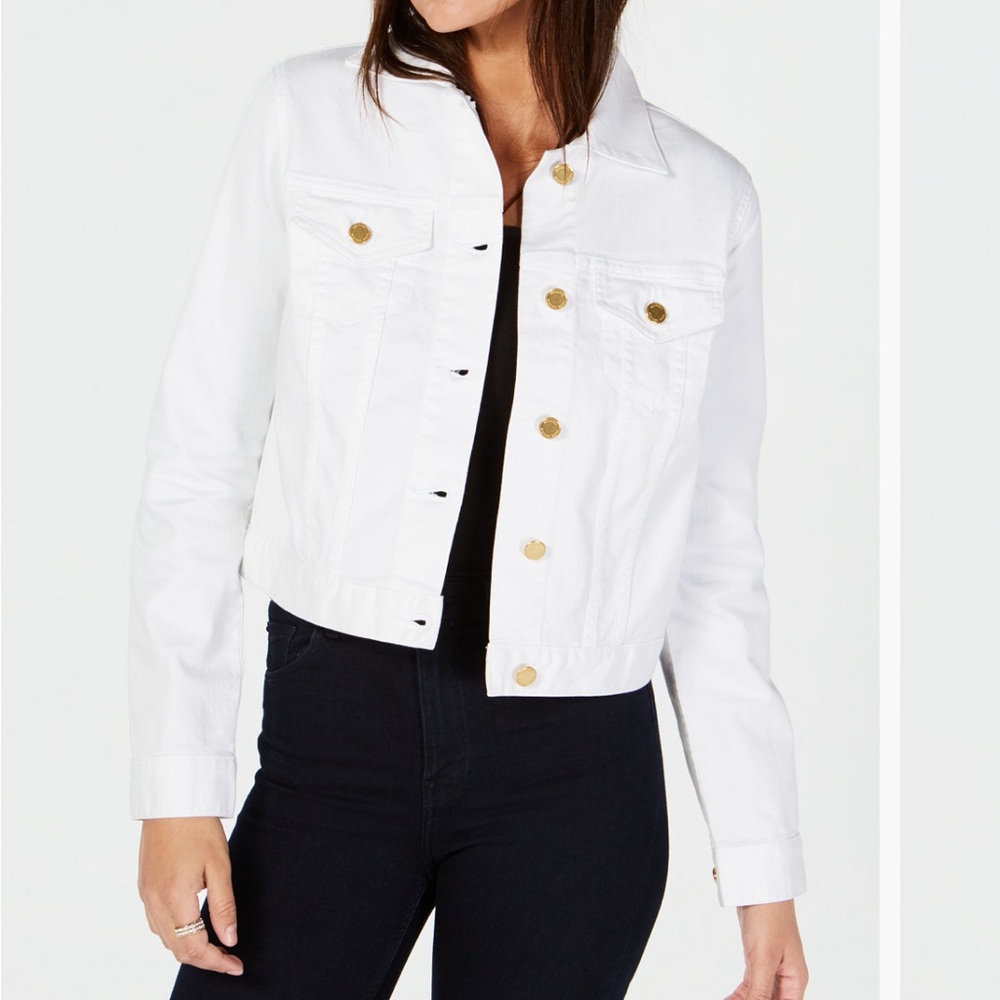 Michael Michael Kors cropped white Jean jacket NWT